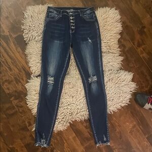 Stylish Blue Distressed Women’s skinny Jeans